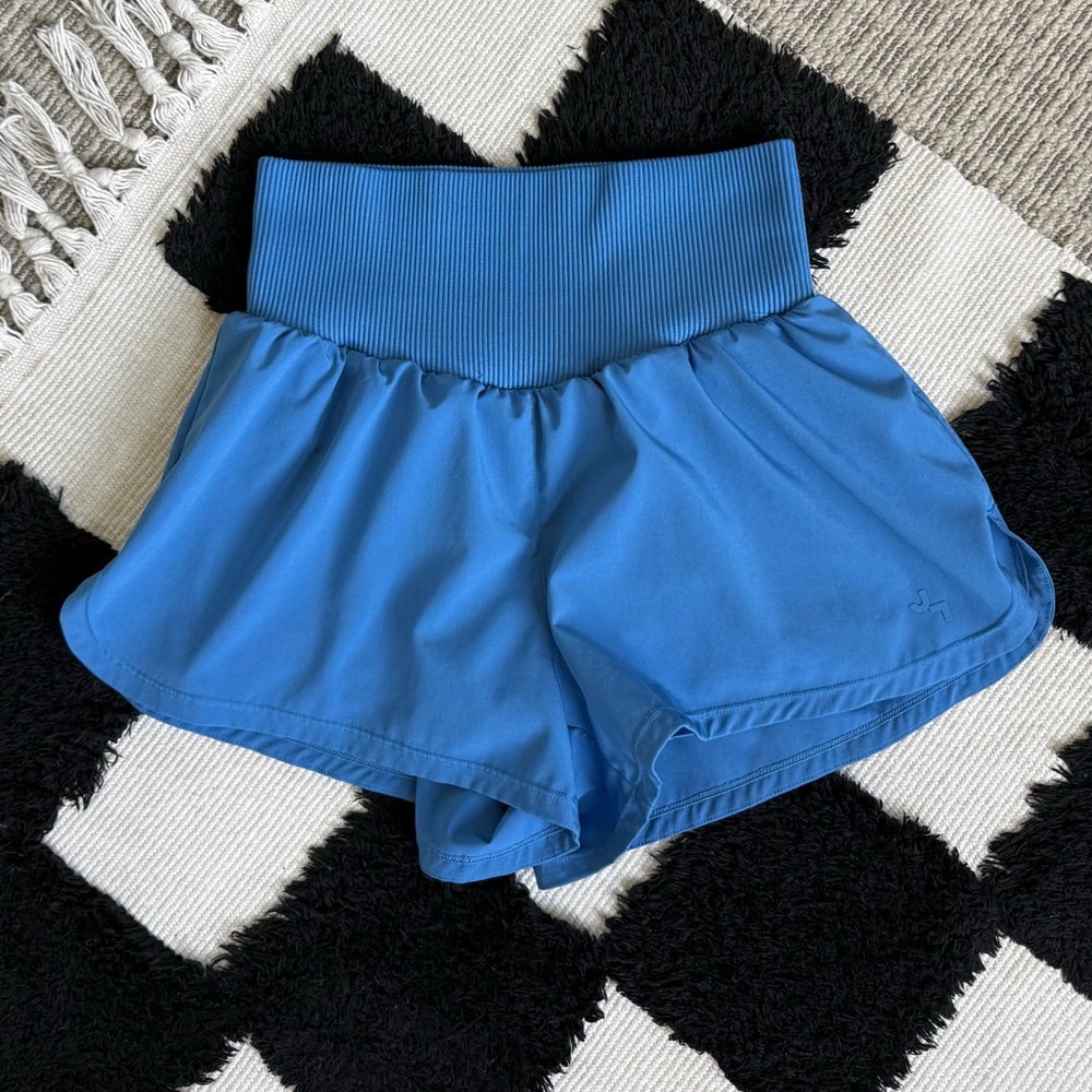 JoyLab Blue Athletic Shorts with High Ribbed Waistband